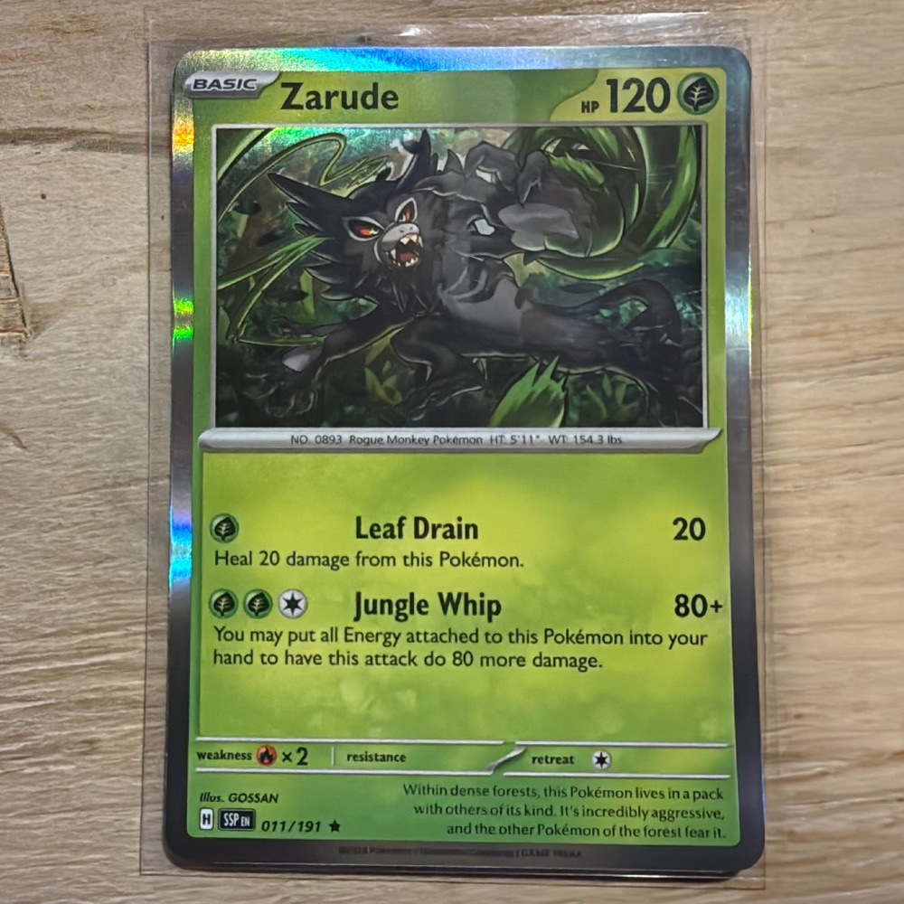 Pokémon Zarude Card - Rebel Clash - 017/191 - Holo Rare - NM